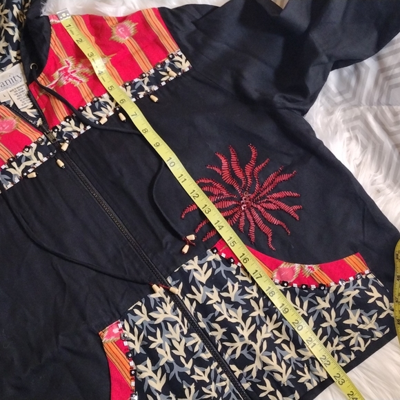 Vanity Collection zip up hoody jacket sz L unique with beads and embellishments - Picture 8 of 12